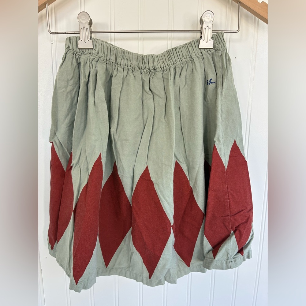 Bobo Choses A-Line Skirt in Red and Green size 8/9y